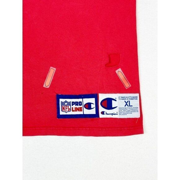 Vintage 1996 NFL Chiefs Kansas City Sleeveless Shirt XL Champion Football - Picture 8 of 11